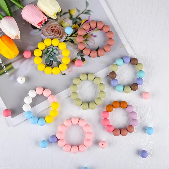 ASTARON 100 Pcs 15mm Silicone Beads - Image 6