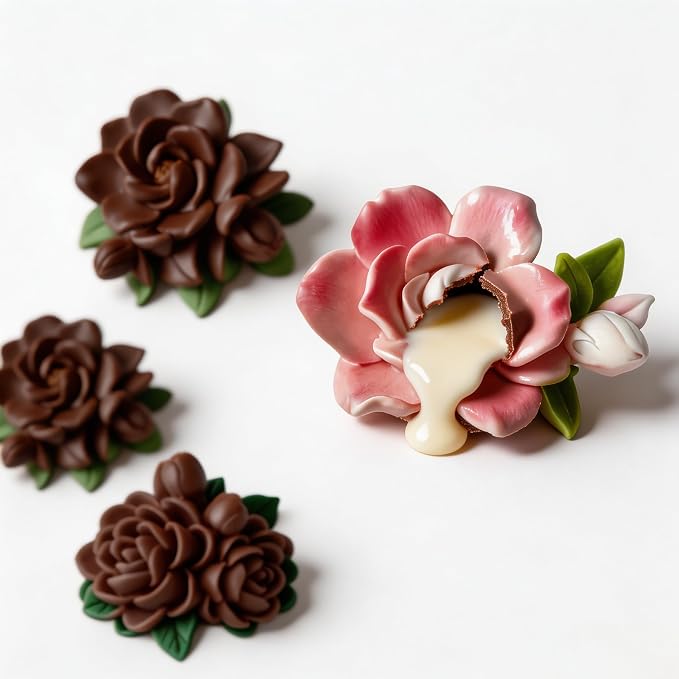 4 Pcs 3D Flower Candle Silicone Molds, Gardenia Shape - Image 8