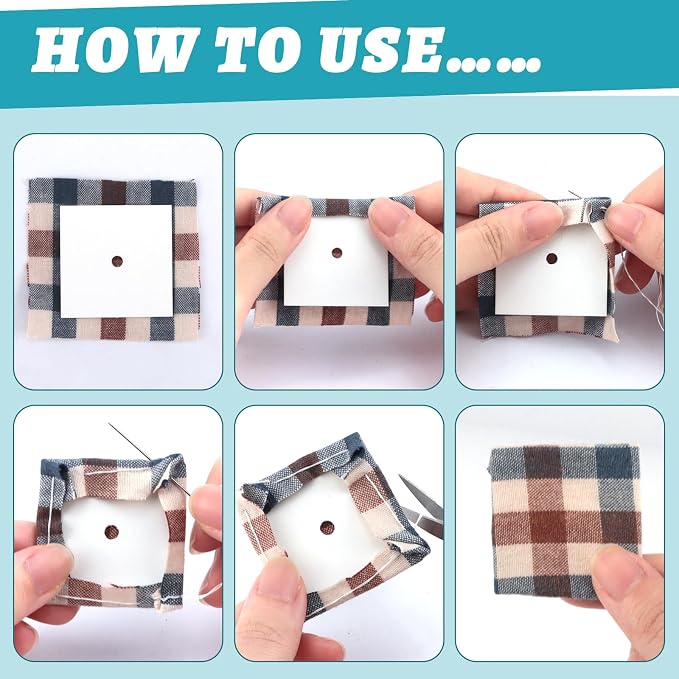 500 PCS 1.5" Square Paper Piecing Templates, Quilting Templates Accessories - Image 4