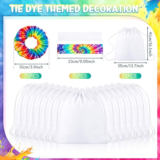 Abbylike 216 Pcs Tie Dye Party Supplies - Image 2