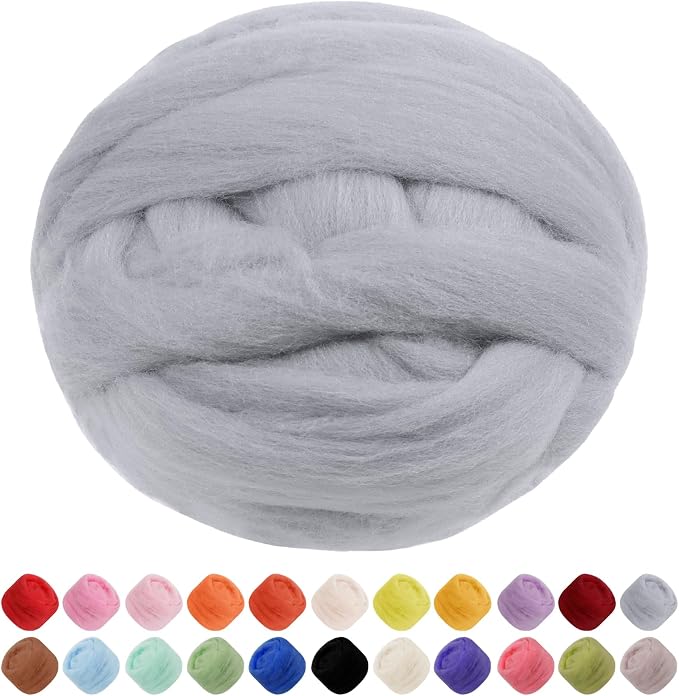 JeogYong Needle Felting Wool, 3.53oz Wool Roving Chunky Wool Yarn, Wet Felting by JeogYong