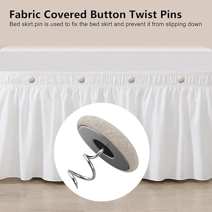 Linen Fabric-Covered Twist Pins - 8 Colors Upholstery Pins & Bed Skirt Pins -Used to Secure Sofa Cushion, Armrest Covers, Furniture & Bed Skir(12, Light Brown)