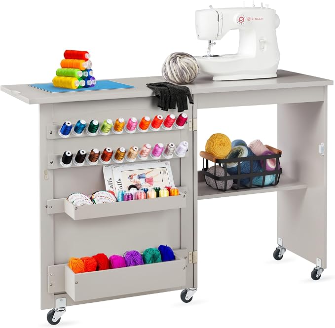 Best Choice Products Folding Sewing Table Multipurpose Craft Station & Side Desk by Unknown