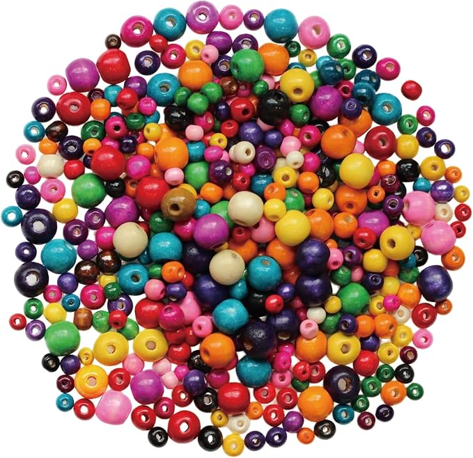 BetterJonny 800 Pcs Colorful Wooden Beads by BetterJonny