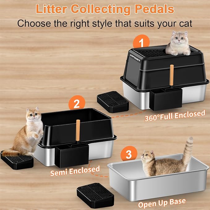 URPOWER Stainless Steel Cat Litter Box - Image 6
