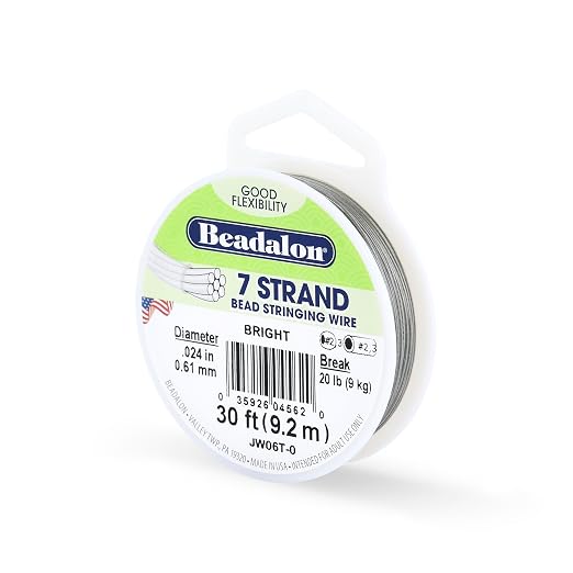 Beadalon 7-Strand Stainless Steel Beading Wire, Flexible & Durable Wire by Beadalon