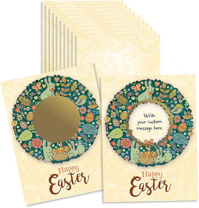 My Scratch Offs Spring Easter Wreath DIY Make Your Own Scratch Off Card Pack 20 by MyScratchOffs