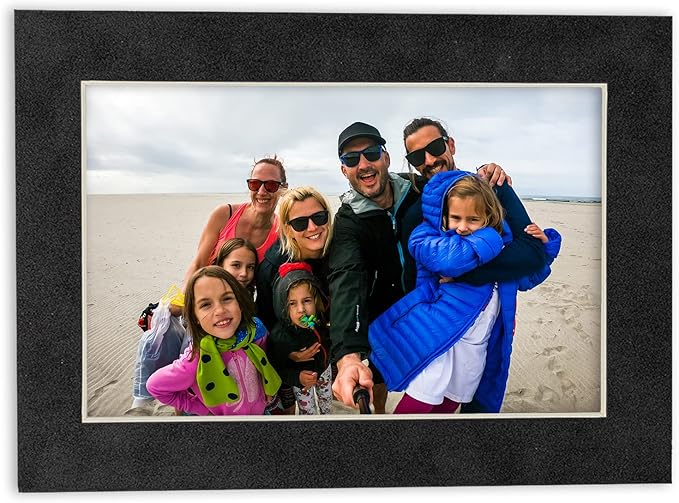 11x14 Mat Bevel Cut for 8.5x11 Photos - Acid Free Dark Grey Suede Precut Matboard - For Pictures, Photos, Framing - 4-ply Thickness