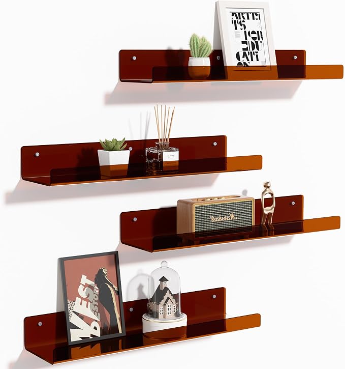 upsimples 4 Pcs 15" Acrylic Shelves by upsimples