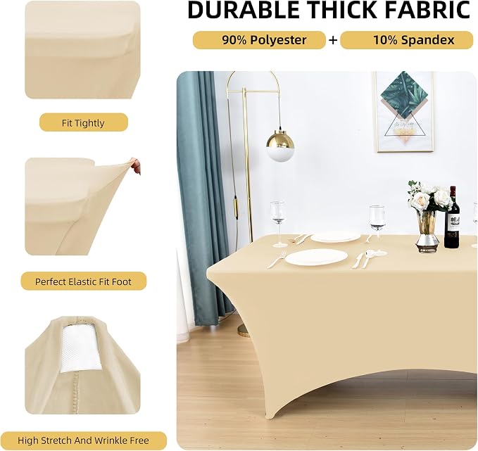 2-Pack 4ft Spandex Table Covers - Image 2