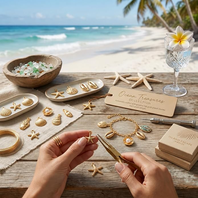 MAYNOS Gold Seashell Charms for Jewelry Making - Image 4