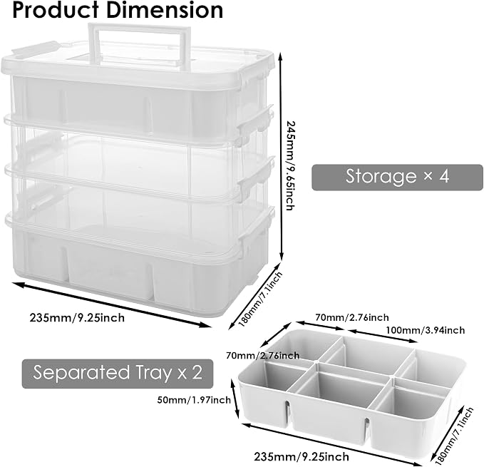 CraftGenes Craft Organizers and Storage, 10QT 4-Layer Durable Sewing Organizer - Image 3