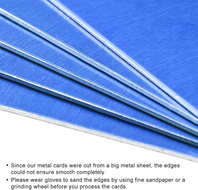 uxcell Blank Metal Card 100x50x0.8mm Anodized Aluminum Plate for DIY Laser Printing Engraving Blue 5 Pcs