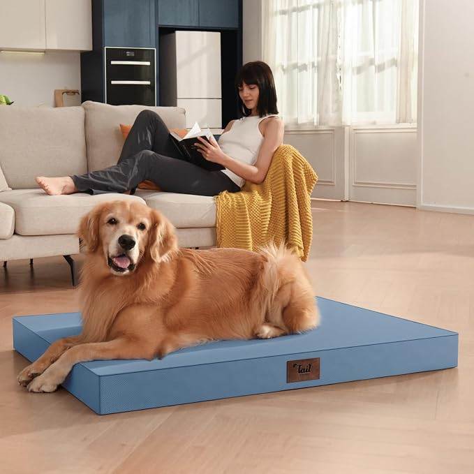 Outdoor Dog Bed for Small Dogs & Cats, Waterproof Dog Crate Mat Orthopedic Egg - Image 5