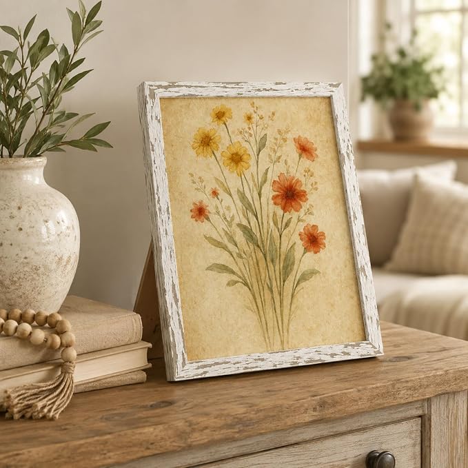puthiac 11x14 Rustic Farmhouse Picture Frame, Distressed White, 1 Pack | - Image 7