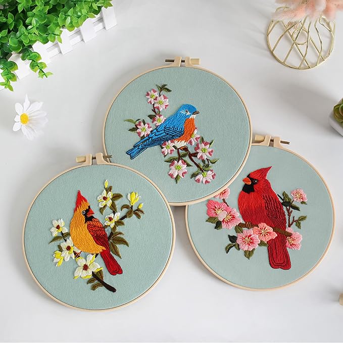 Louise Maelys 3 Sets Bird Embroidery Kits - Image 7