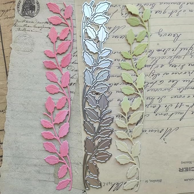 Lapoo Flowers Metal Cutting Die for Scrapbooking - Durable, Cut Stencils for DIY Scrapbook Photo Album Decorative Paper Card, Card Making Supplies, Embossing (Branch 6 x 0.9 in)