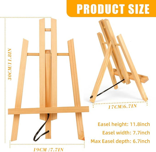 20 Pack 11.8" Wooden Easel, Easel Stand for Painting, Tabletop Easel for Artist/Students/Beginners, Portable Canvas Photo Picture Sign Holder