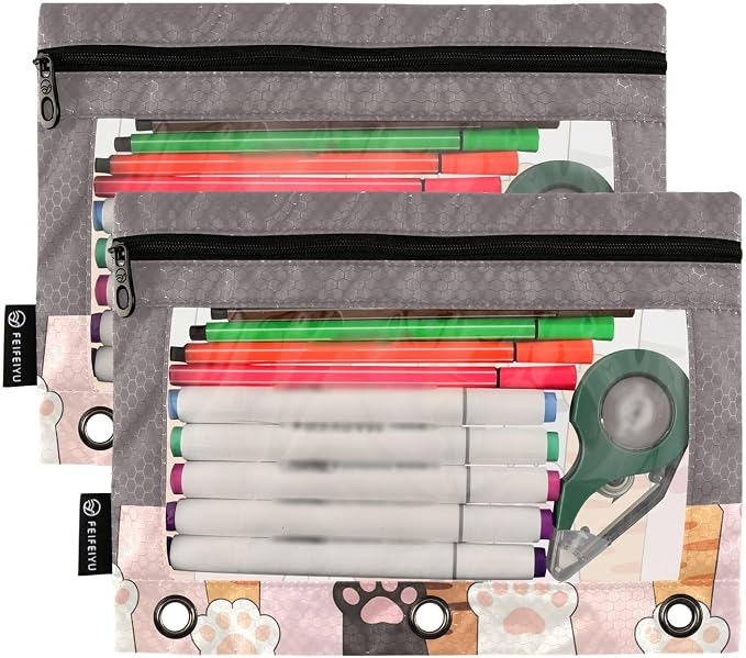 Custom Cat Paw Prints Pencil Pouch - Image 2