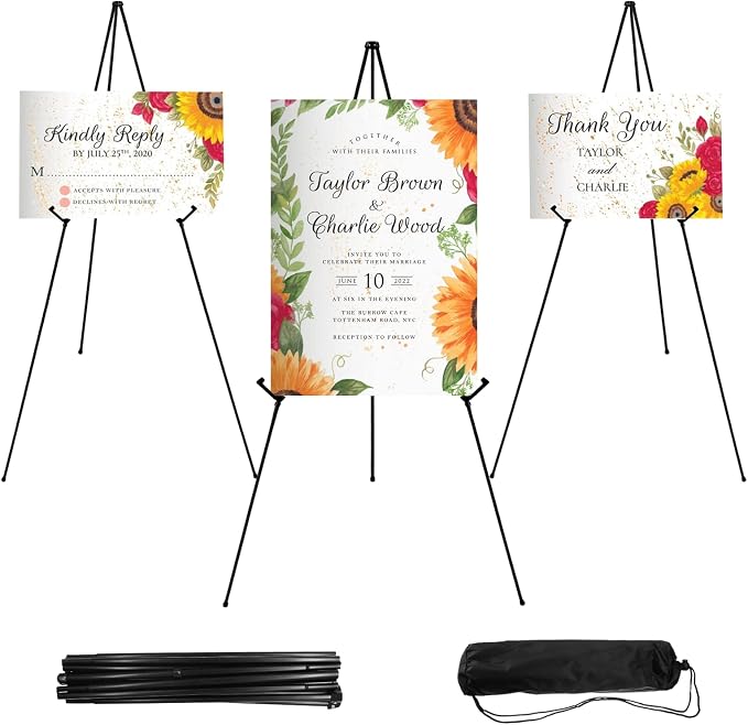 JEAWIWI 3PCS Black Lightweight Easel Stand by JEAWIWI