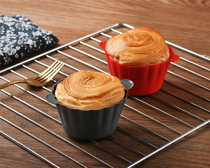12 Pack Reusable Non-stick Large Silicone Baking Cups, 3.54 Inch Jumbo Silicone - Image 5