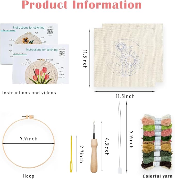 YWAOAIJD Punch Needle Embroidery Kit, Include Punch Needle Tools, Embroidery - Image 2