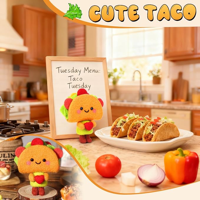 Yizzvb Needle Felting Kit, Cute Taco Felting Kit - Image 3
