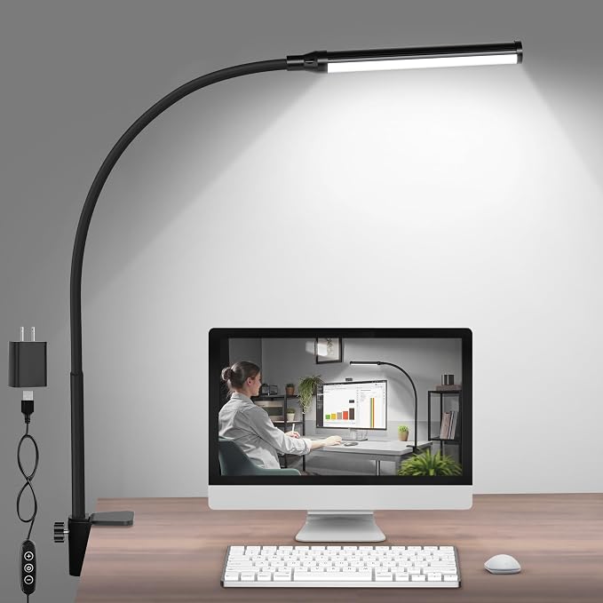 ShineTech LED Desk Lamp with Clamp, Clip On Desk Lamp by ShineTech