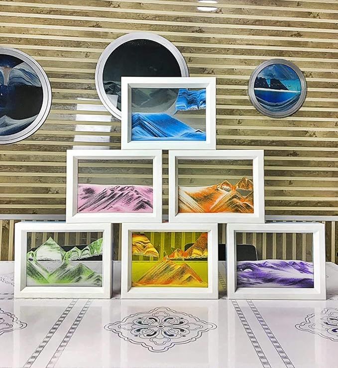 Moving Sand Art Liquid Motion Bubbler Flowing Sand Art Picture Desktop Sensory - Image 6