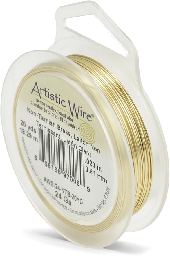 Artistic Wire, 24 Gauge Tarnish Resistant Brass Craft Wire, 20 yd