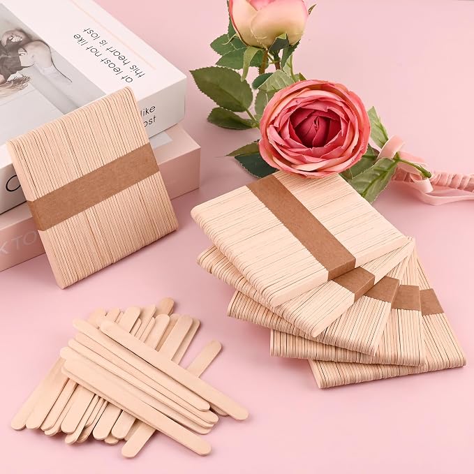 Sakolla 300 Pcs 4.5″ Length Popsicle Wooden Sticks | Food Grade Natural Birch - Image 2