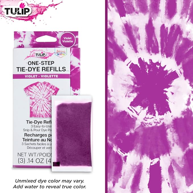 Tulip One-Step Tie-Dye Kit, 3 Fabric Dye Refill Packs - Image 4