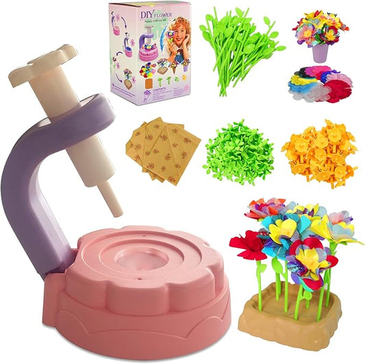 DIY Fabric Flower Bouquet Toy Set | Children's Handmade Materials Pack (Ages 3-9) | STEM Education Art Toy | Festival Creative Gift