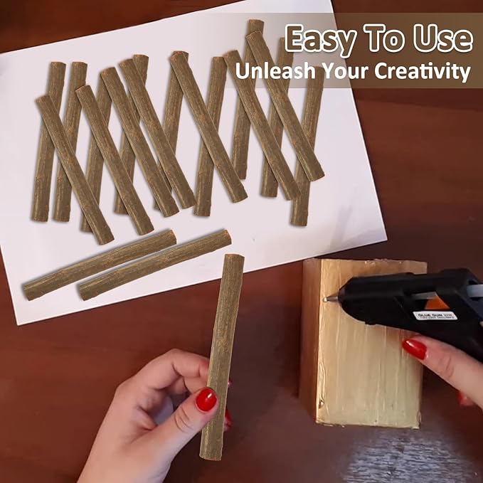 100 Pack 6 inch Wood Sticks - Wooden Sticks for Crafts - 0.4-0.6 Inch in Diameter Natural Twigs Sticks for DIY Rustic Home Decor School Projects