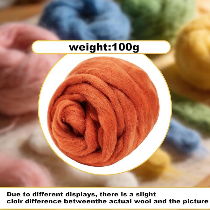 Wool Roving-3.5oz Needle Felting Wool, Soft Multi-Color Wool Fiber, Perfect - Image 2
