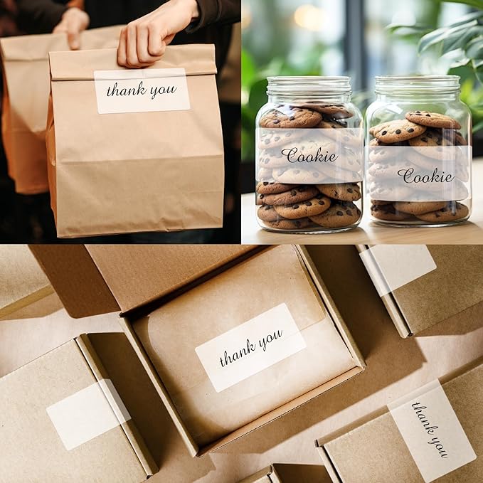 2" x 4" Transparent Thermal Label Stickers,Waterproof Thermal Printer Sticker Labels for Gift Wrapping, Self-Adhesive Name Price Tag DIY Custom Logo Design (250 pcs,Clear)