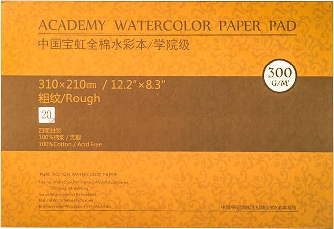 MEEDEN 8.3×12" Cotton Watercolor Paper Textured Surface Watercolor Pad by MEEDEN