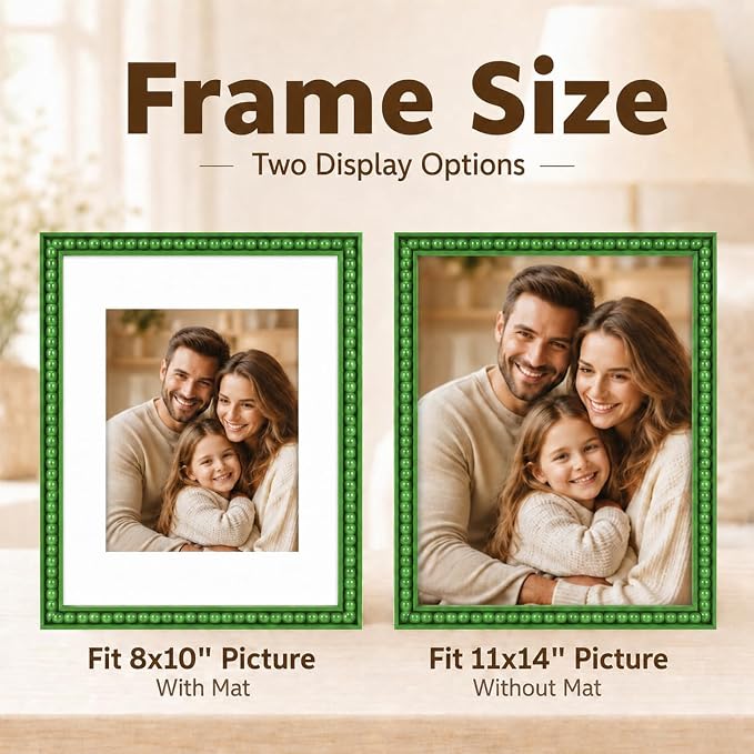 Solid Wood 11x14 Picture Frame Beaded Frame - Image 3