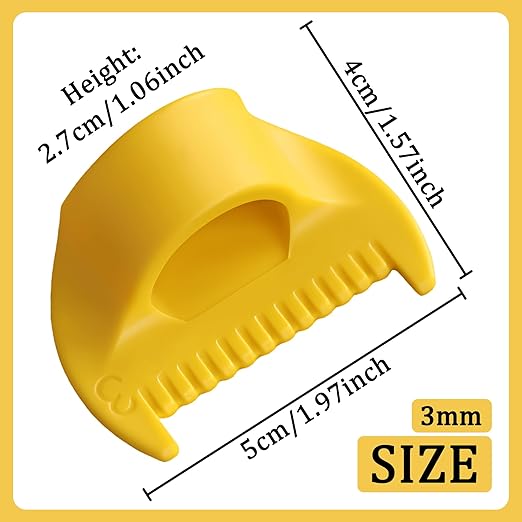 1 PCS 3mm Edge Lock Seam Guide, Mini Sewing Finger Ruler for Hand Sewing, DIY Sewing Kit Tool, Sewing Needle Gauge Measuring Guide, Yellow