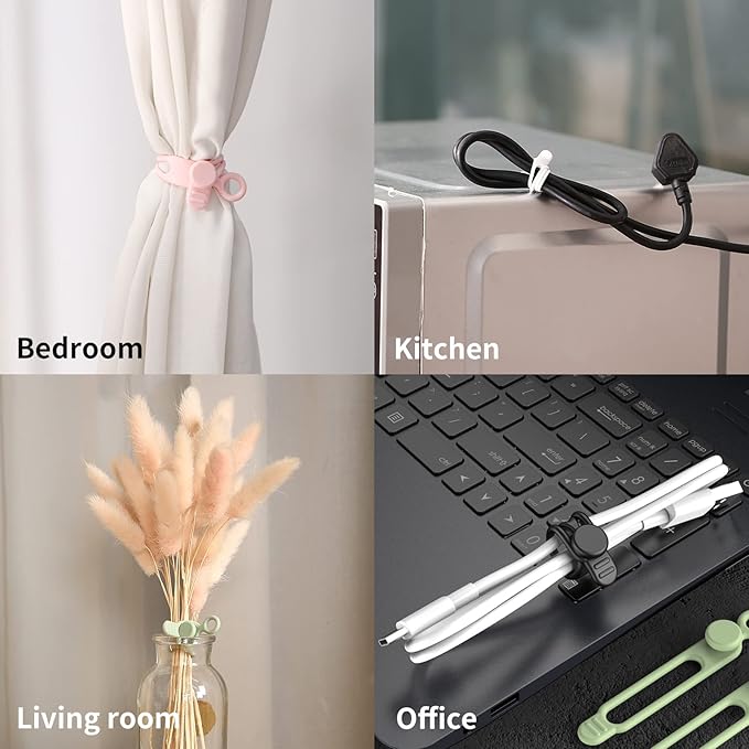 UMUST Silicone Cable Straps, Reusable Cable Ties，Travel Cord Organizer，Wire - Image 7