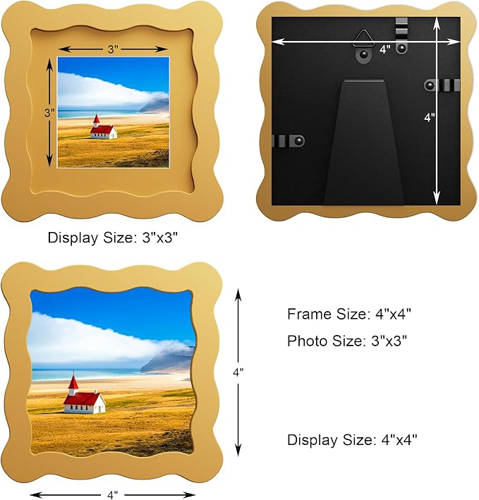 4x4 Wavy Picture Frame With Mat - Image 3