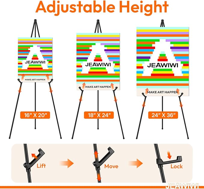 JEAWIWI 3PCS Black Lightweight Easel Stand - Image 5