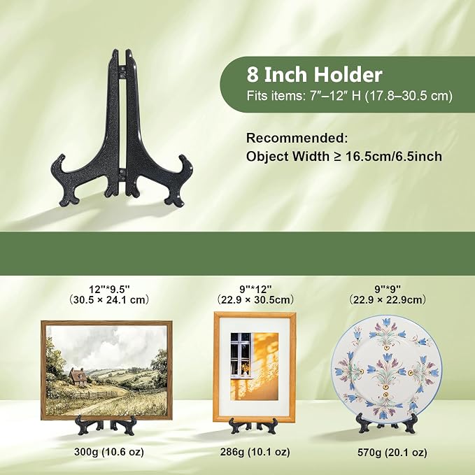 Artliving 8 Inch Black 6pcs/Set Plastic Easels Plate Display Stands Picture - Image 3