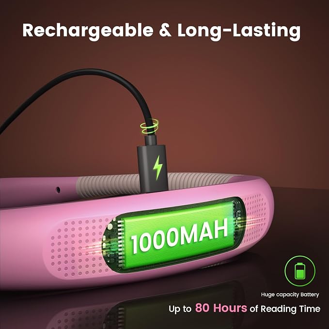 Glocusent Book Light, 3-Color & 6-Brightness Reading Light, Bendable Neck Light - Image 4
