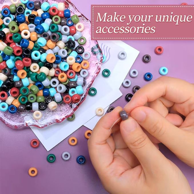 IOOLEEM 4000pcs Earth-Tone Colors Pony Beads, Beads - Image 6
