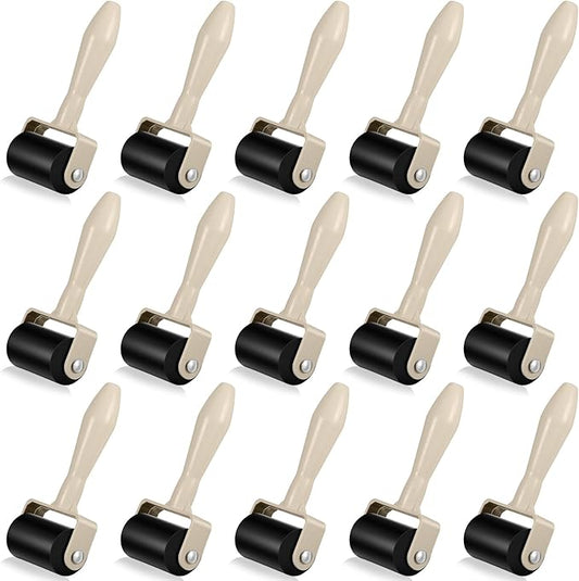 Frienda 15 Pcs Rubber Brayer Rollers 1.9 Inch Rubber Ink Roller for Gluing Printing Inking Block Paper Crafting Press Printmaking Wallpaper Stamping Scrapbooks Crafting Art DIY