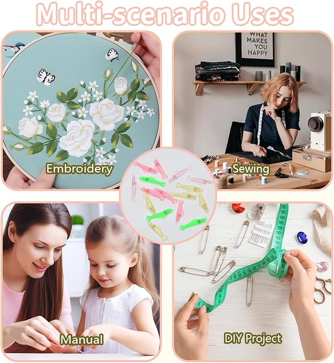 Fish Mouth Needle Threader for Sewing Machine, Quick Sewing Needle Threader Tool, Fish Type Sewing Machine Needle Threader, Sewing Threaders for DIY and Sewing Machine (Mixed Color)