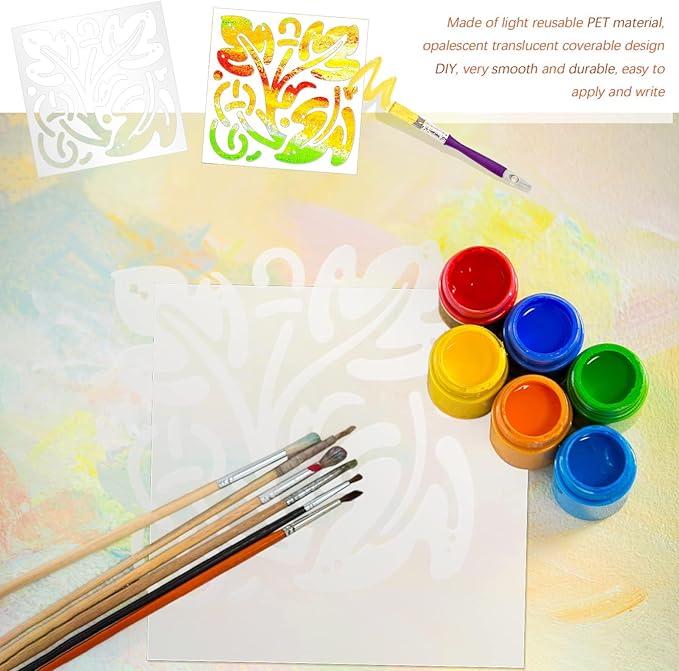FSWCCK 25 Pcs 10mil 12 x 12 Inch Milky Translucent PET Blank Stencil Sheets, Mylar Sheets for Stencils, Template Plastic for Quilting Mylar Stencils, Laser Cutting, Gyro-Cut Tool Template Material