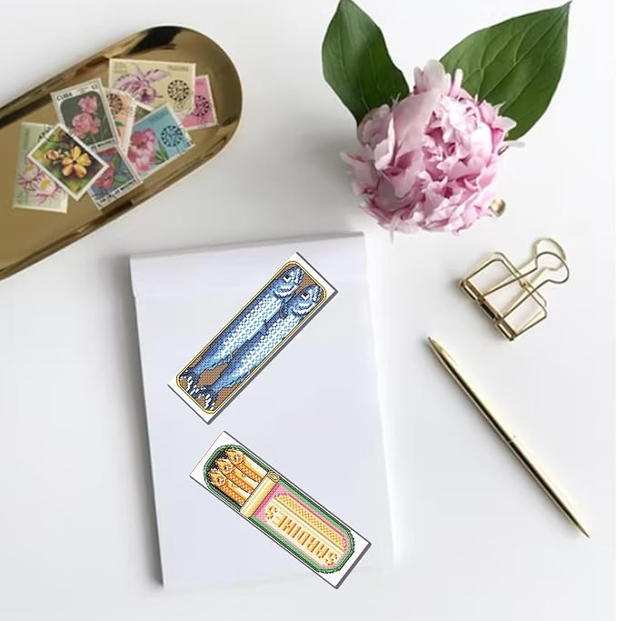FREEBLOSS 6 Set Cross Stitch Bookmark Kit Stamped Cross Stitch Kit - Image 6