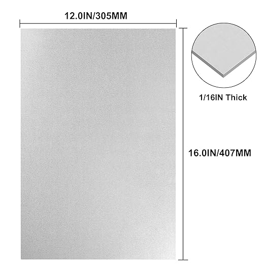 Galvanized Metal Sheet 12" x 16" x 1/16Inch Galvanized Steel Sheet Plates for Magnetic Mount Board Wall 16GA(1.50MM) Galvanized Steel Plate Panels Stock for Roof Flashing Fixing Repair, Crafts, DIY